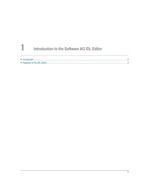 Software AG IDL Editor - Software AG Documentation