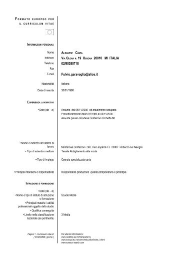 Curriculum Vitae (PDF) - TicinoModa