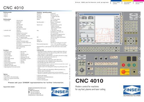 CNC 4010 - Zinser Schweisstechnik GmbH