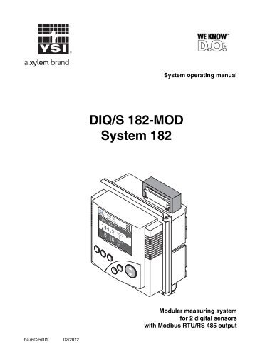 YSI IQ SensorNet 182-MOD Terminal User Manual - Ysi.com