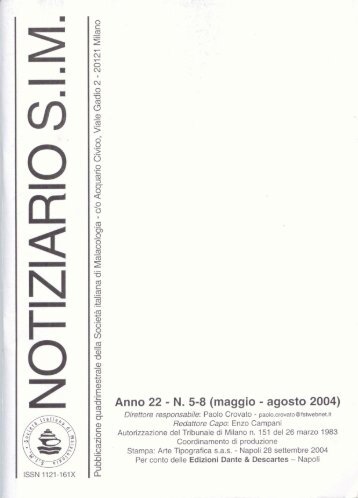 scarica il Notiziario S.I.M. - Società Italiana di Malacologia