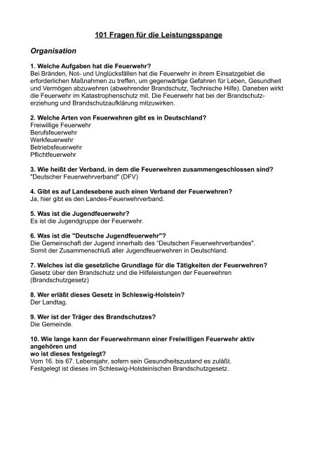 101 Fragen für die Leistungsspange Organisation - Midlum