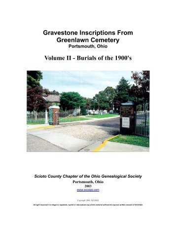 Gravestone Inscriptions From Greenlawn Cemetery ... - RootsWeb