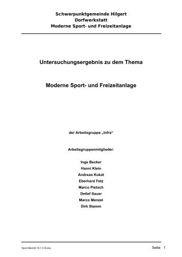 Untersuchungsergebnis zu dem Thema Moderne Sport- und ...