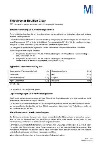 Thioglycolat-Bouillon Clear - Heipha Dr.Müller GmbH