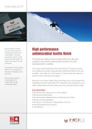 High performance antimicrobial textile finish - HeiQ Materials