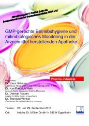 GMP-gerechte Betriebshygiene und mikrobiologisches Monitoring in ...