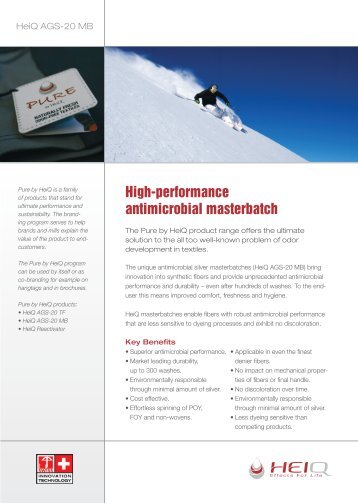 High-performance antimicrobial masterbatch - HeiQ Materials