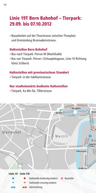 Broschüre Gleissanierung Casinoplatz/Thunstrasse, 22.9. - Bernmobil