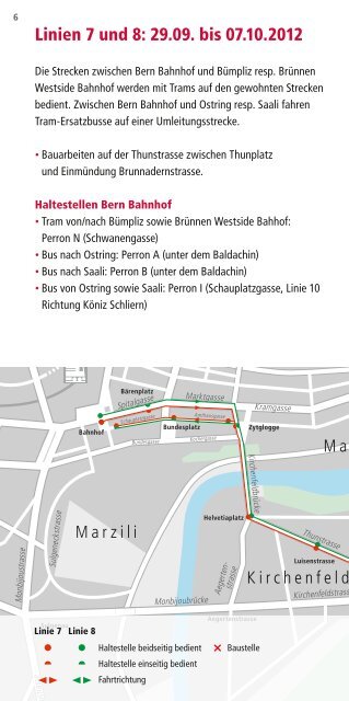 Broschüre Gleissanierung Casinoplatz/Thunstrasse, 22.9. - Bernmobil