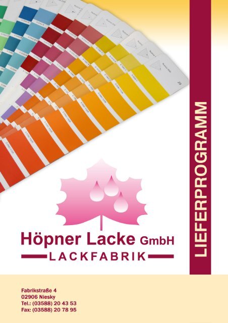 Das komplette Sortiment zum download - Höpner Lacke GmbH