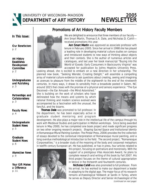 2005 Newsletter - Art History - University of Wisconsin–Madison