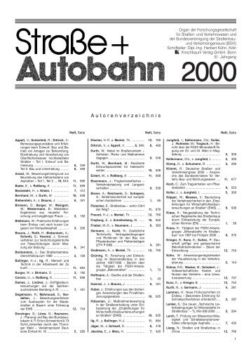 STA-Register 2000 - Straße und Autobahn