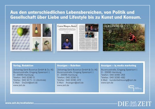 ZEIT MAGAZIN Preisliste 2012 - Die Zeit