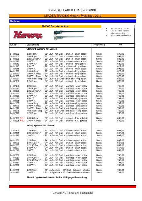VK-Preisliste 2012-8 - LEADER TRADING GMBH
