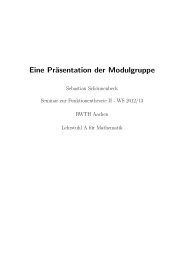 Eine Präsentation der Modulgruppe - Lehrstuhl A für Mathematik