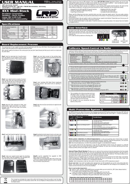 USER MANUAL - LRP