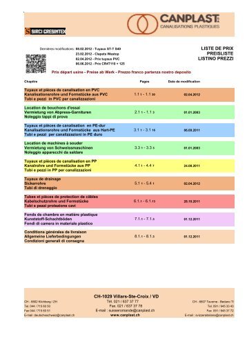 Liste de prix 2012.xlsm - Canplast SA