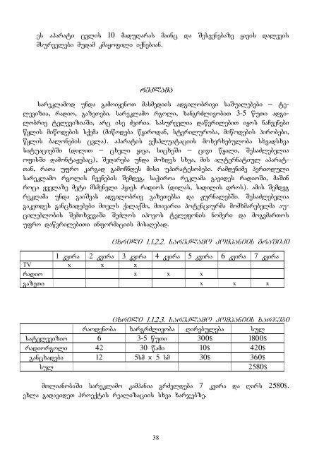 biznes-gegmis SemuSavebis praqtikuli sakiTxebi da amocanebi