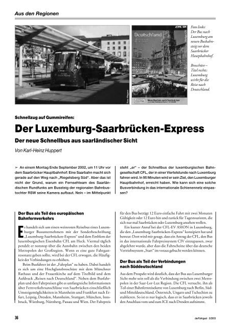 Luxemburg-Saarbrücken-Express - der Fahrgast