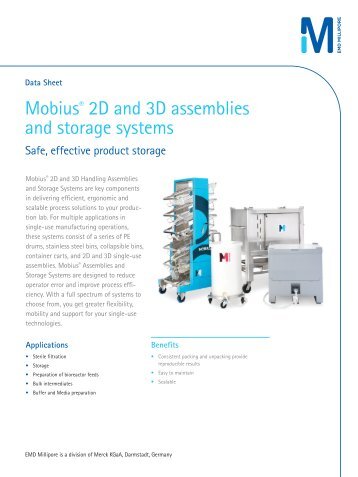 Mobius® 2D and 3D assemblies and storage systems - Millipore