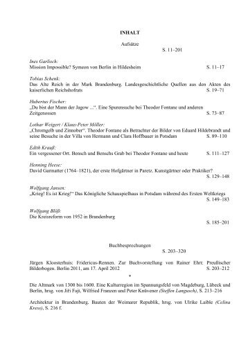 INHALT Aufsätze S. 11–201 Ines Garlisch - Landesgeschichtliche ...
