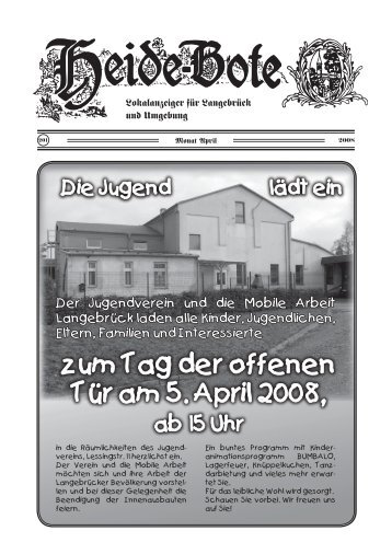 zum Tag der offenen Tür am 5. April 2008, - Langebrück