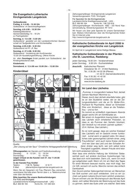 zum Tag der offenen Tür am 5. April 2008, - Langebrück