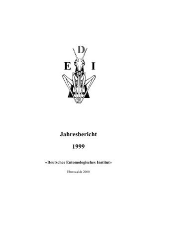 Jahresbericht 1999 - Senckenberg Deutsches Entomologisches ...
