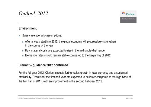 First Quarter 2012 results