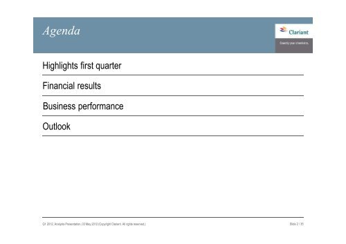 First Quarter 2012 results