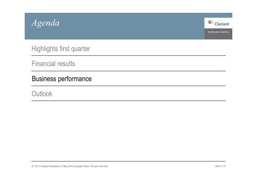First Quarter 2012 results