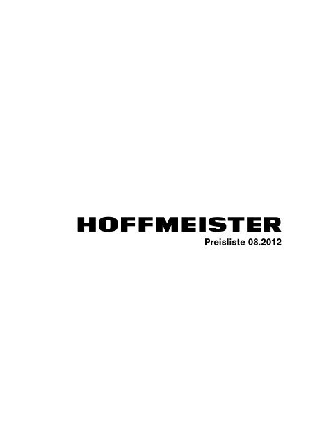 PREISLISTE 04.2012 - Hoffmeister Leuchten GmbH.