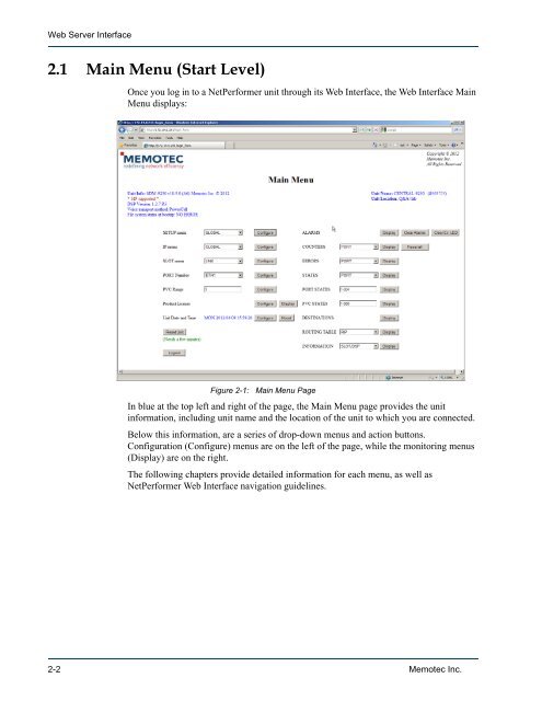 Web Server Interface NetPerformer® System ... - Comtech EF Data