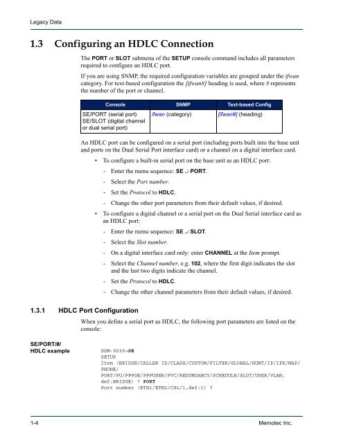 Legacy Data System Reference - Comtech EF Data