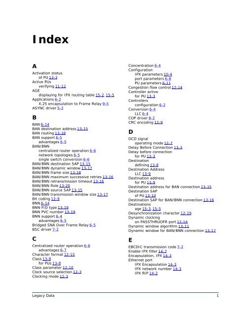 Legacy Data System Reference - Comtech EF Data