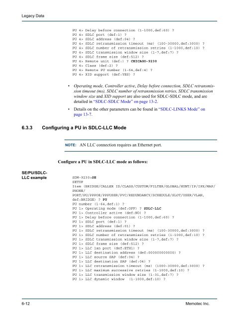 Legacy Data System Reference - Comtech EF Data