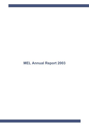 MEL Annual Report 2003 - Center for Maritime Economics and ...