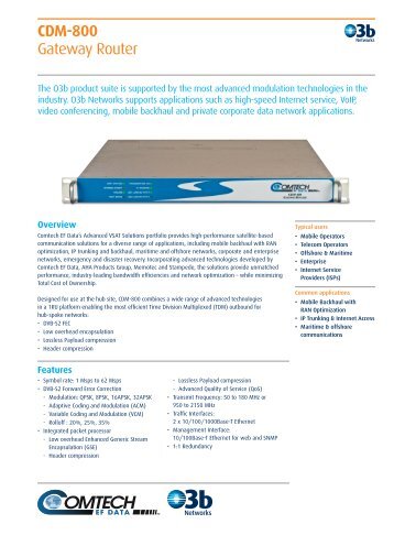 CDM-800 Gateway Router - O3b Networks