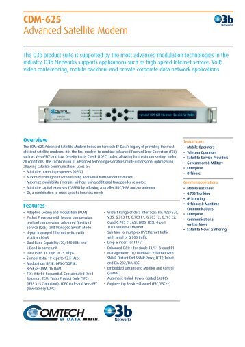 CDM-625 Advanced Satellite Modem - O3b Networks