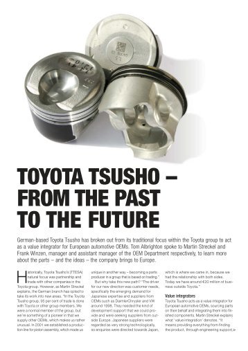 FROM THE PAST TO THE FUTURE - Toyota Tsusho Europe SA