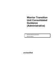 Warrior Transition Unit (WTU) Consolidated Guidance (Administrative)