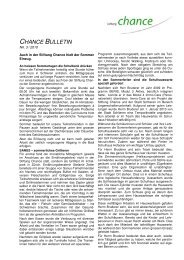 CHANCE BULLETIN - Stiftung Chance