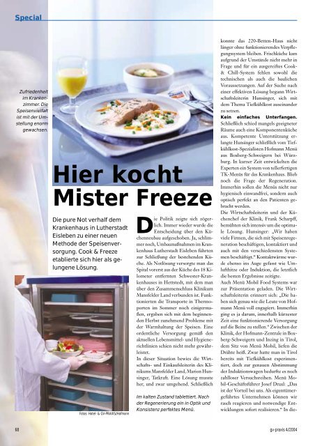Hier kocht Mister Freeze - Hofmann Menü