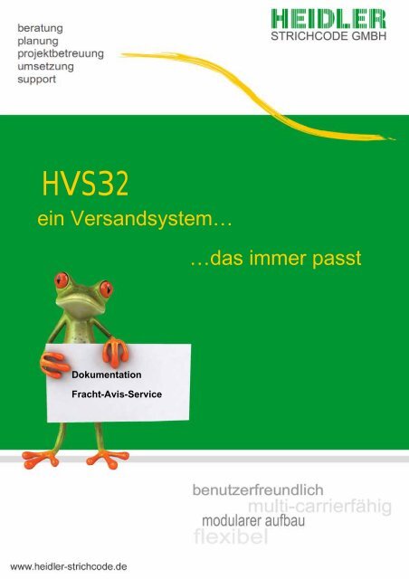 Fracht-Avisierung Beschreibung - Heidler Strichcode GmbH