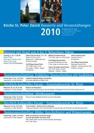 2010 Kirche St. Peter Zürich Konzerte und Veranstaltungen