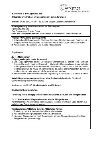 Ernteblatt 2 Focusgruppe 13b Integration ... - Stadt Heidenheim