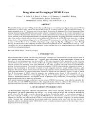 Integration and Packaging of MEMS Relays - Yale School of ...