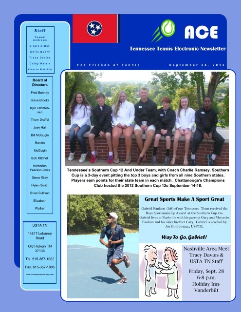 Tennessee Tennis Electronic Newsletter Great Sports ... - USTA.com