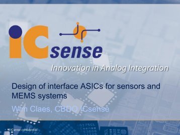 Design of interface ASICs for sensors and MEMS ... - Europractice IC